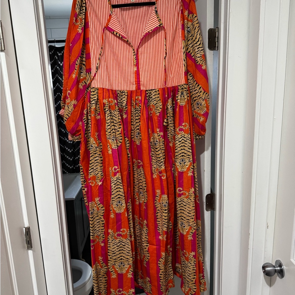 Striped and Patterned Maxi Dress
